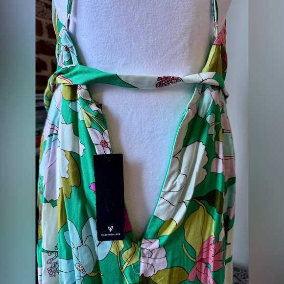 LULUS-Groovy Girl Green Floral Print Wrap Maxi Dress-size medium-NWT - Picture 14 of 14